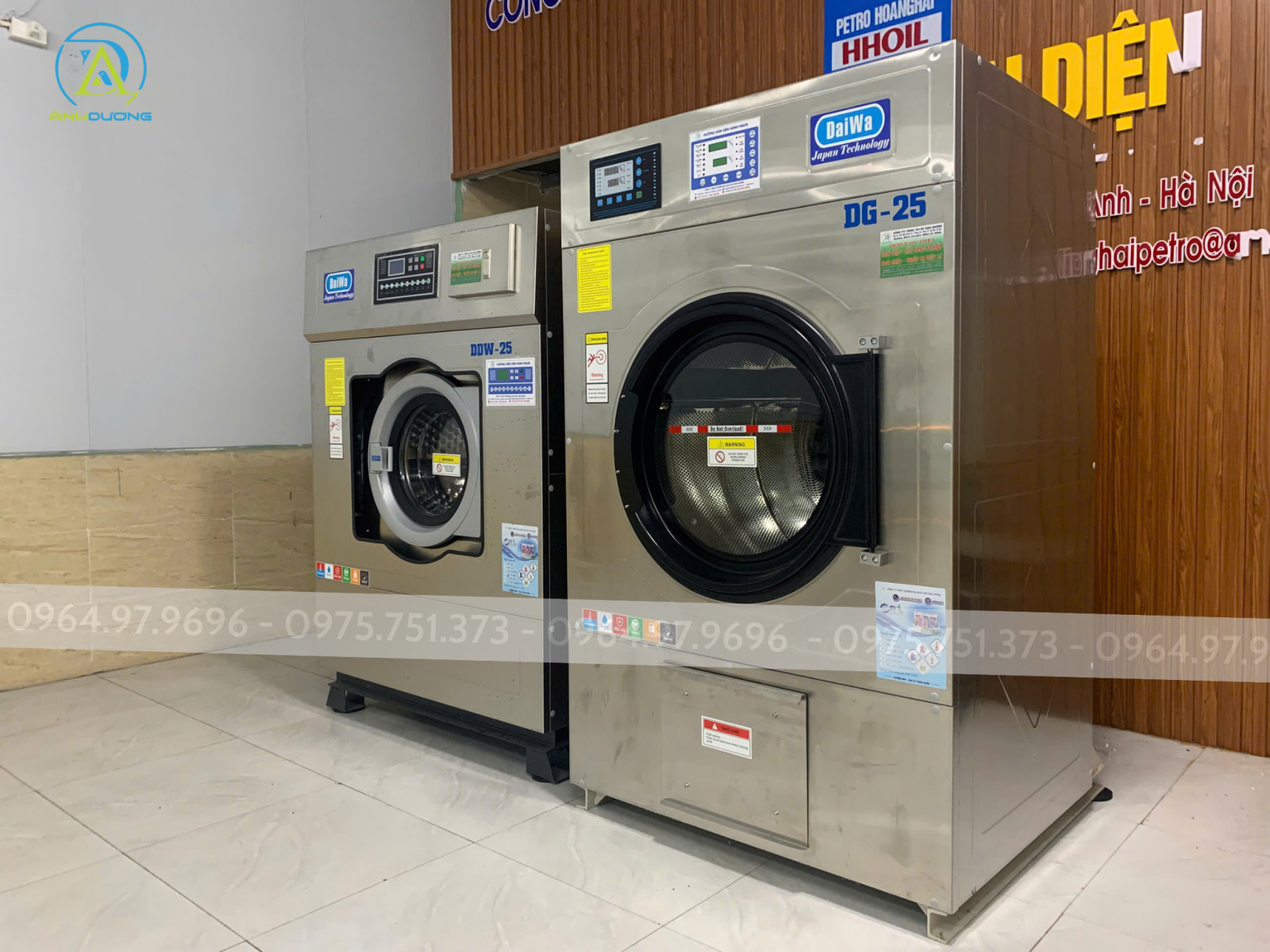 Máy giặt công nghiệp Daiwa và máy sấy công nghiệp Daiwa 25KG 